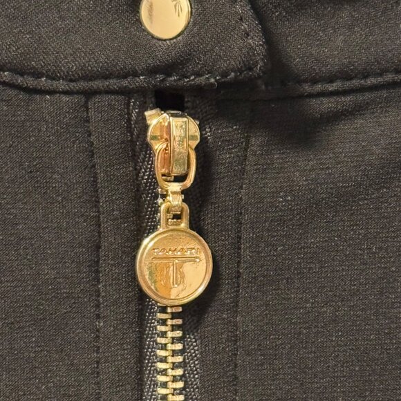 Tahari Woman Black 3/4 Sleeve Zip Front Top Sz 2X blouse - Picture 6 of 12